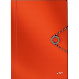 Chemise avec fermeture en coin Solid Leitz, format A4, jusqu'à 150 feuilles, rouge clair