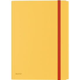 Chemise d'angle Leitz® Cosy, A4, jusqu'à 150 feuilles, 3 rabats et une poche intérieure, fermeture par élastique, polypropylène, jaune