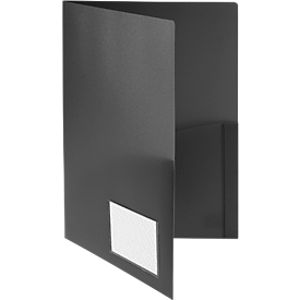 Chemise d'offre FolderSys, A4, 4 pochettes, pochette pour cartes de visite, polypropylène, noir, 10 pièces