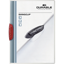 Chemise Swingclip DURABLE, format A4, PP, avec clip, rouge