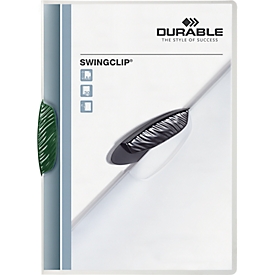 Chemise Swingclip DURABLE, format A4, PP, avec clip, vert
