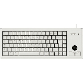 Cherry Compact-Keyboard G84-4400, QWERTZ, avec trackball, 2 boutons de souris, longueur du câble 1,75 m, gris clair