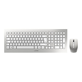 CHERRY DW 8000 - Tastatur-und-Maus-Set - kabellos - RF, 2.4 GHz - Französisch - weiß, Silber