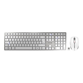 Cherry DW 9100 SLIM - Sans fil - RF sans fil + Bluetooth - AZERTY - Argent - Souris incluse