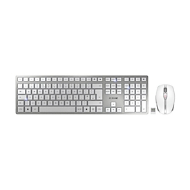 Cherry DW 9100 SLIM - Sans fil - RF sans fil + Bluetooth - QWERTY - Argent - Souris incluse