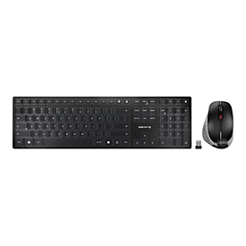 Cherry DW 9500 SLIM - Sans fil - RF sans fil + Bluetooth - Commutateur de touche « ciseaux » - QWERTZ - Noir - Gris - Souris incluse