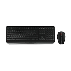 Cherry Gentix Desktop - Taille réelle (100 %) - Sans fil - RF sans fil - Noir - Souris incluse