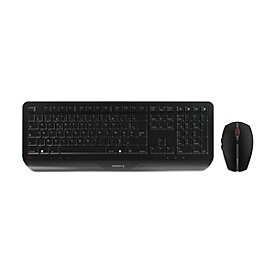 CHERRY GENTIX DESKTOP - Tastatur-und-Maus-Set - kabellos - 2.4 GHz - Französisch - Schwarz