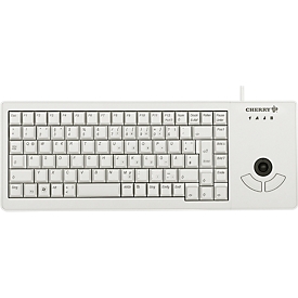 Cherry Tastaur XS Trackball Keyboard G84-5400, QWERTZ, mit 2 Maustasten, USB-Anschluss, hellgrau