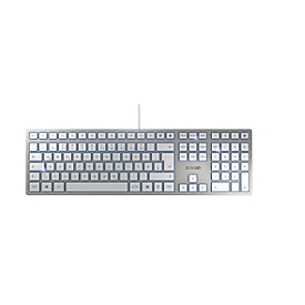 Cherry toetsenbord KC 6000 Slim, QWERTZ, 105 + 6 toetsen, Status leds voor CAPS LOCK, NUM & SCROLL, zilver