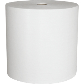 Chiffons de nettoyage WIPEX®-SUPREME, réutilisables, extrêmement résistants à la déchirure &amp; absorbants, taille des chiffons env. 300 x 380 mm, viscose &amp; polyester, blanc, 1 rouleau de 500 chiffons