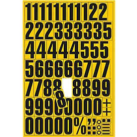 Chiffres et lettres magnétiques, pour surface métalliques, format A4, jaune