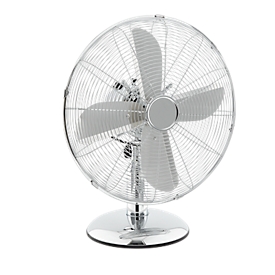 Chrome-Line Tischventilator, Ø 400 mm, H 555 mm, 3 Geschwindigkeitsstufen, Metallrotorblätter