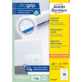 Cible AVERY® Cible Etiquettes en film ultra-résistant L7913-10, 99,1 x 42,3 mm, 120 étiquettes