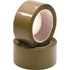 Cinta de embalaje Nopi® Classic 4042, grosor total 52 μ, L 66 m x A 55 mm, rollo-∅ 76 mm, película de polipropileno, marrón, 6 rollos.