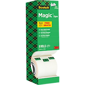 Cinta S Magic Scotch®, 8 x 19 mm x 33 m, 8 rollos