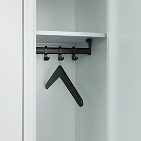 Cintre C+P, bois dur, suspension avec broche d'hôtel, laqué, L 420 x P 8 x H 174 mm, noir