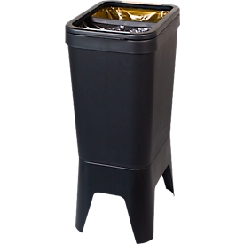 Circubin afvalbak BonTon - polypropeen - 2 x 20 liter - B 300 x D 410 x H 760 mm - open deksel met tussenschoot - antraciet