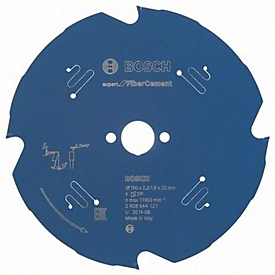 Cirkelzaagblad AD 160 mm, tanden 4, TCG, boorgat 20 mm, zaagbreedte 2,2 mm, hardmetaal, BOSCH