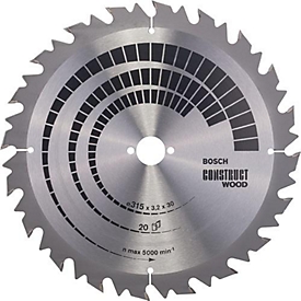 Cirkelzaagblad AD 315 mm, 20 tanden, boorgat 30 mm, zaagbreedte 3,2 mm, hardmetaal, BOSCH