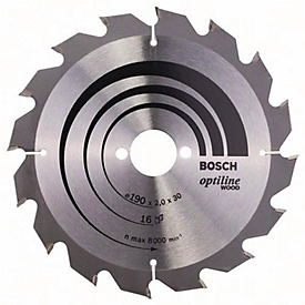 Cirkelzaagblad Optiline Wood AD 190 mm, 16 tanden, snijbreedte 2 mm, BOSCH