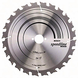 Cirkelzaagblad Speedline Hout AD 250mm Z.24 WZ zaagsnede d.3,2mm BOSCH