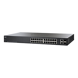 Cisco 220 Series SF220-24P - Switch - managed - 24 x 10/100 (PoE) + 2 x Kombi-Gigabit-SFP - Desktop, an Rack montierbar - PoE (180 W)