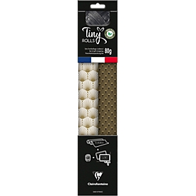 Clairefontaine cadeauverpakkingsset, goud-zwart, 2 Tiny rollen inpakpapier L 5 m x B 350 mm, cadeaulint L 20 m &amp; 10 cadeaulabels