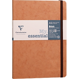 Clairefontaine Notizbuch My Essentials Age Bag, 96 Seiten, DIN A5, 90g/m², nummeriert, Fadenheftung, kariert, braun