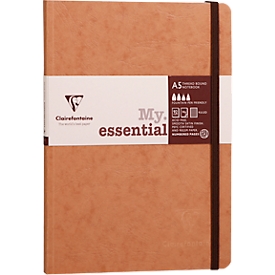Clairefontaine Notizbuch My Essentials Age Bag, 96 Seiten, DIN A5, 90g/m², nummeriert, Fadenheftung, liniert, braun