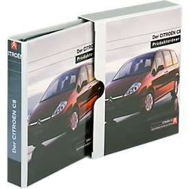 Classeur à anneaux de présentation + coffret de présentation EICHNER, A4, mécanisme à 4 anneaux, largeur de tranche de 40 mm