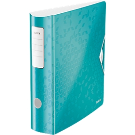 Classeur à levier Active WOW LEITZ®, format A4, largeur du dos 82 mm, bleu pétrole