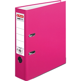 Classeur à levier maX.file protect herlitz, format A4, largeur du dos 80 mm, 20 pièces, rose