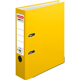 Classeur à levier maX.file protect herlitz, format A4, largeur du dos 80 mm, jaune