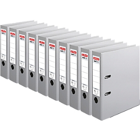 Classeur à levier maX.file protect plus herlitz, format A4, largeur du dos 80 mm, 10 pièces, gris