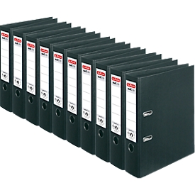 Classeur à levier maX.file protect plus herlitz, format A4, largeur du dos 80 mm, 10 pièces, noir