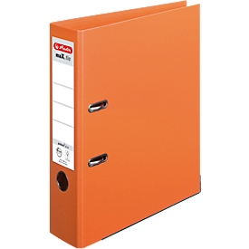 Classeur à levier maX.file protect plus herlitz, format A4, largeur du dos 80 mm, orange