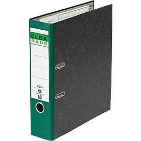 Classeur à levier rado ELBA, format A4, largeur du dos 80 mm, 20 pièces, vert