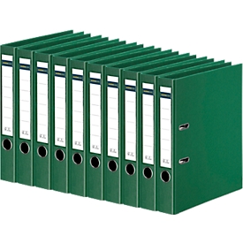 Classeur à levier SCHÄFER SHOP, format A4, l. de la tranche 50 mm, 10 pièces, vert