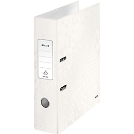 Classeur à levier WOW 1005 LEITZ®, format A4, largeur du dos 80 mm, blanc