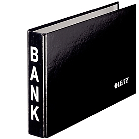 Classeur bancaire LEITZ®, A6 paysage, Matériau : carton PP - recouvert, noir