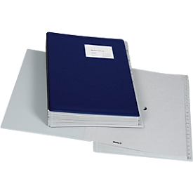 Classeur Biella Pronto, pour DIN A4, 24 compartiments, alphabétique A-Z, L 330 x l 275 x H 55 mm, vinyle, bleu foncé