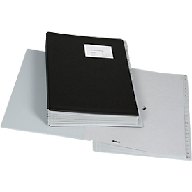 Classeur Biella Pronto, pour DIN A4, 24 compartiments, alphabétique A-Z, L 330 x l 275 x H 55 mm, vinyle, noir