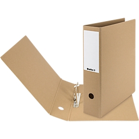 Classeur d'archives Biella, pour DIN A4, largeur du dos 70 mm, étiquette de dos autocollante, avec trou de poignée, L 245 x 73 x 320 mm, carton, brun