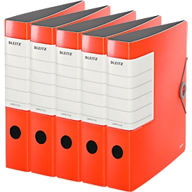 Classeur SOLID LEITZ®, format A4, l. de la tranche 62 mm, 5 pièces, rouge clair