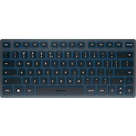 Clavier Bluetooth Cherry KW 7100 Mini BT Slate Blue, QWERTZ, multi-appareils, format compact, sac de transport inclus