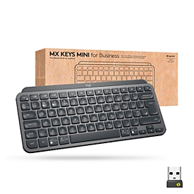 Clavier Logitech MX Keys Mini for Business, sans fil, rétroéclairé, QWERTY, graphite