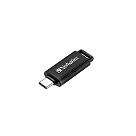 Clé USB-C Verbatim Store 'n' Go, 128 Go, rétractable de type C, vitesse de lecture de 100 Mo/s & vitesse d'écriture de 20 Mo/s, noire