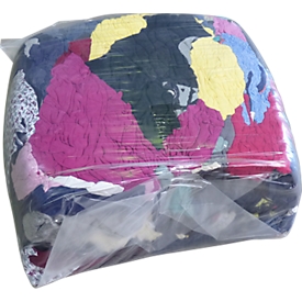 Cleaning cloths, tricot quality, tensile strength, recycled cotton, colorful, 10 kg