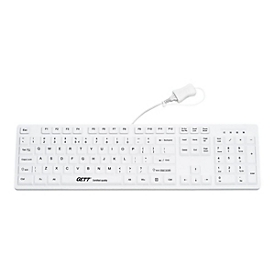 CleanType Easy Protect TKG-105-GCQ-IP68-KGEH-WHITE-USB-US - Tastatur - USB - USA - weiß